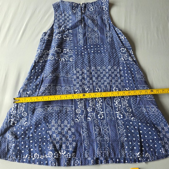 Cynthia Rowley Linen Dress‎ Women's Small Blue White Paisley Sleeveless - Picture 6 of 6